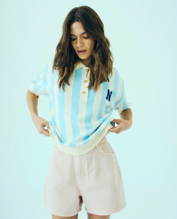 Dzianinowa bluzka polo Varsity - Image #3