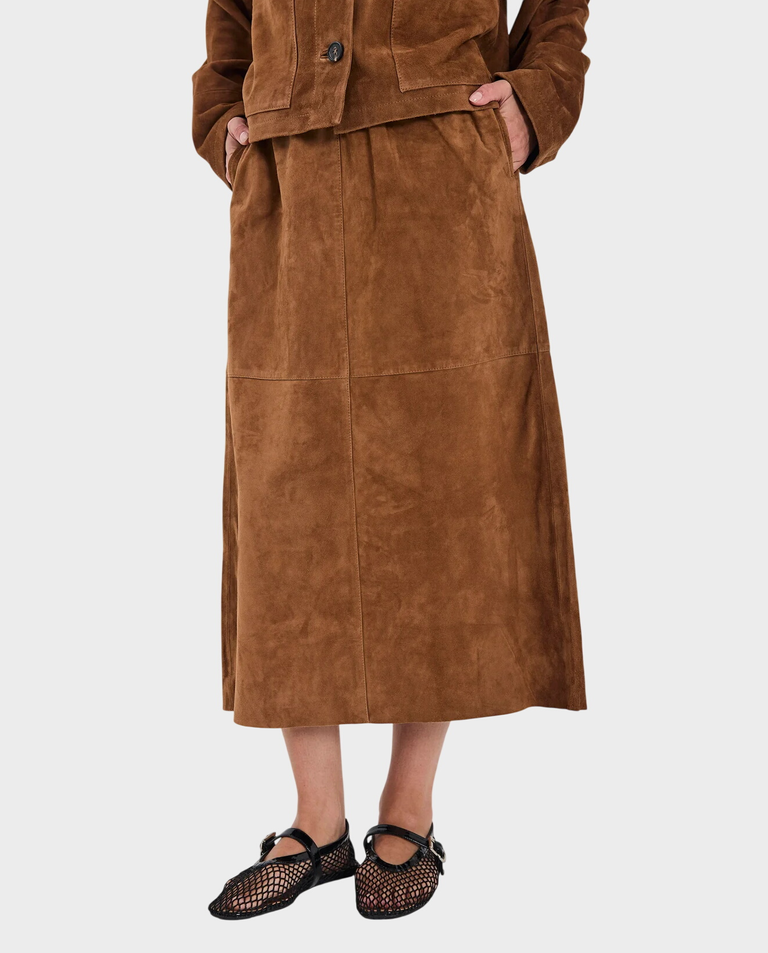 Zamszowa spódnica midi Shelby