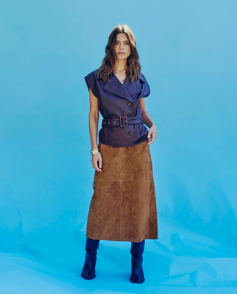 Zamszowa spódnica midi Shelby - Image #4