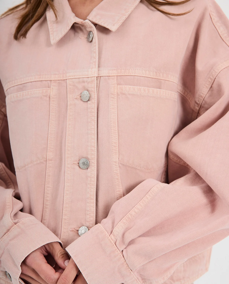 Jasnoróżowa kurtka jeansowa Kenzie - Image #2