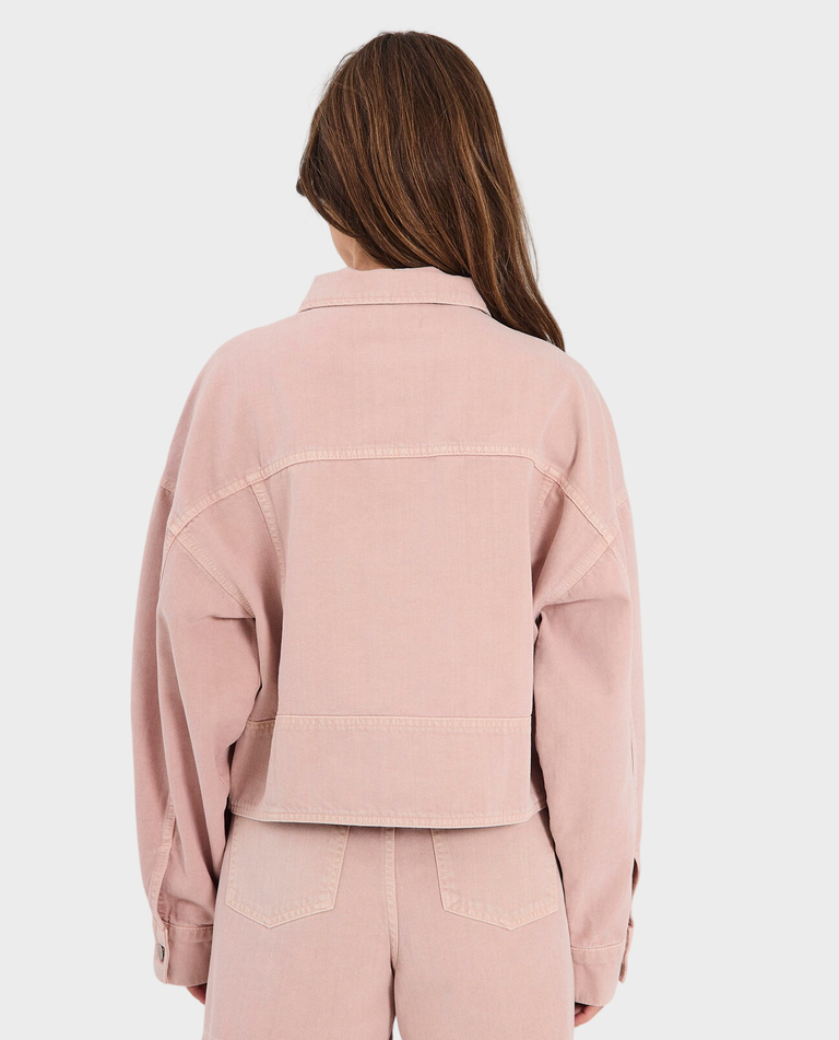 Jasnoróżowa kurtka jeansowa Kenzie