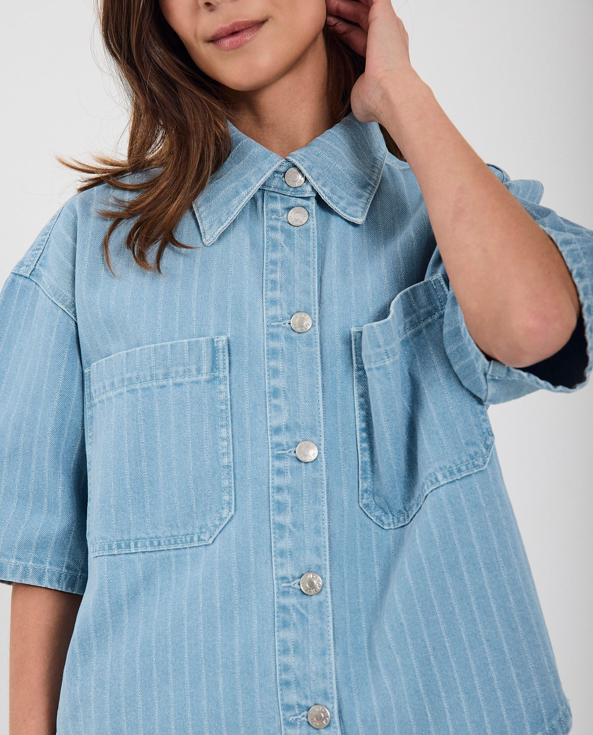 Jeansowa koszula z krótkim rękawem Kenzie - Image #2