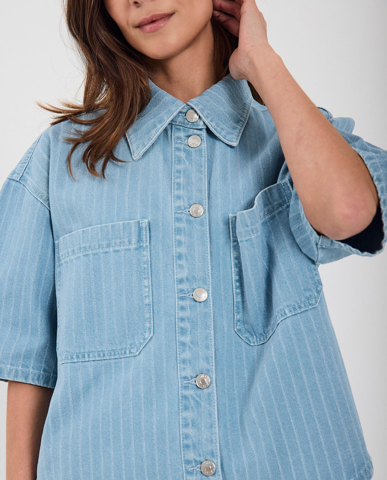 Jeansowa koszula z krótkim rękawem Kenzie - Image #2