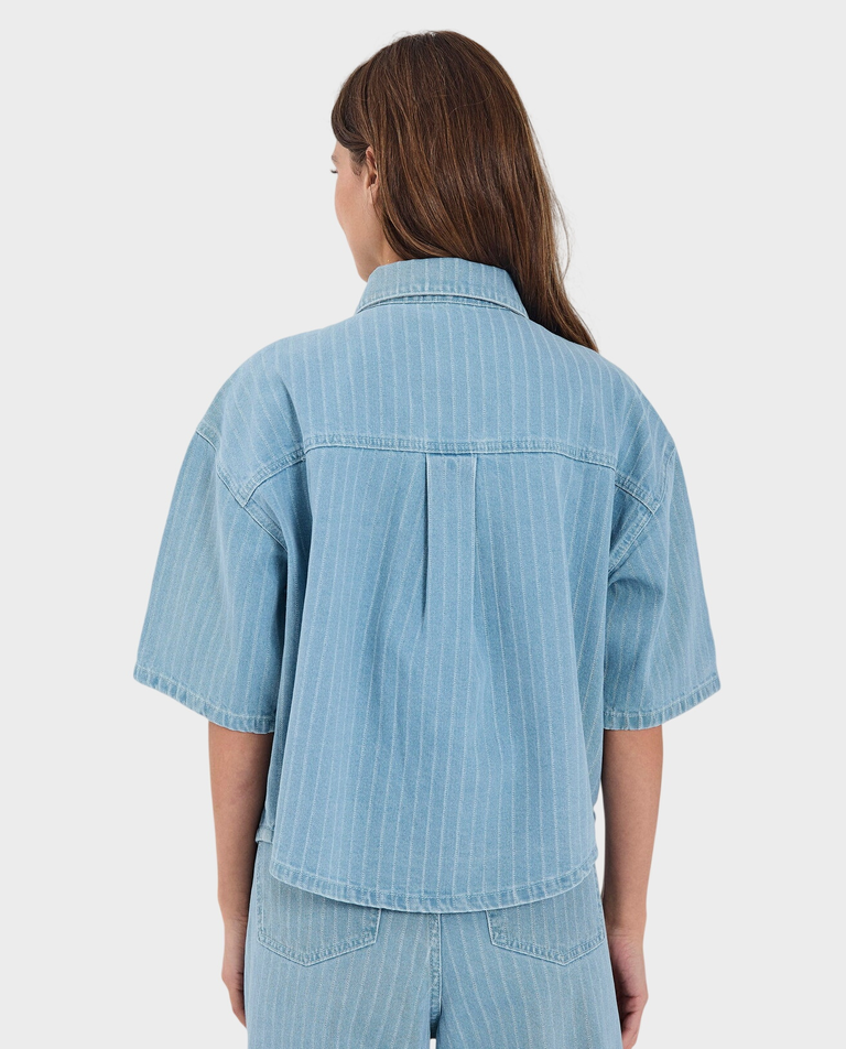 Jeansowa koszula z krótkim rękawem Kenzie