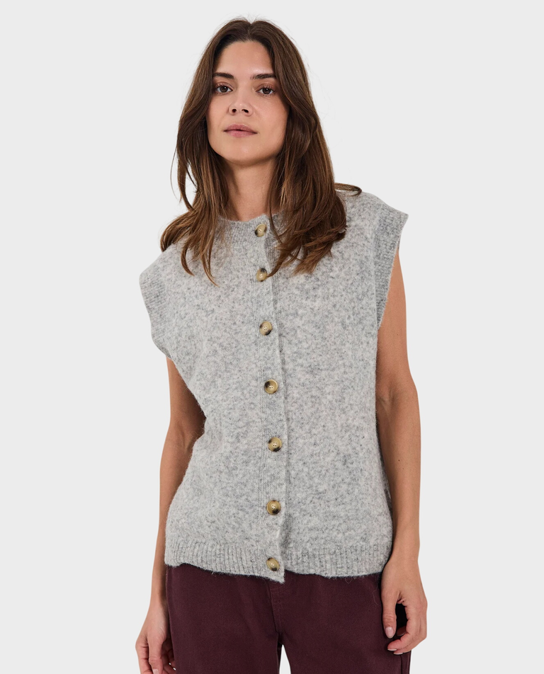 Szara dzianinowa kamizelka Halli