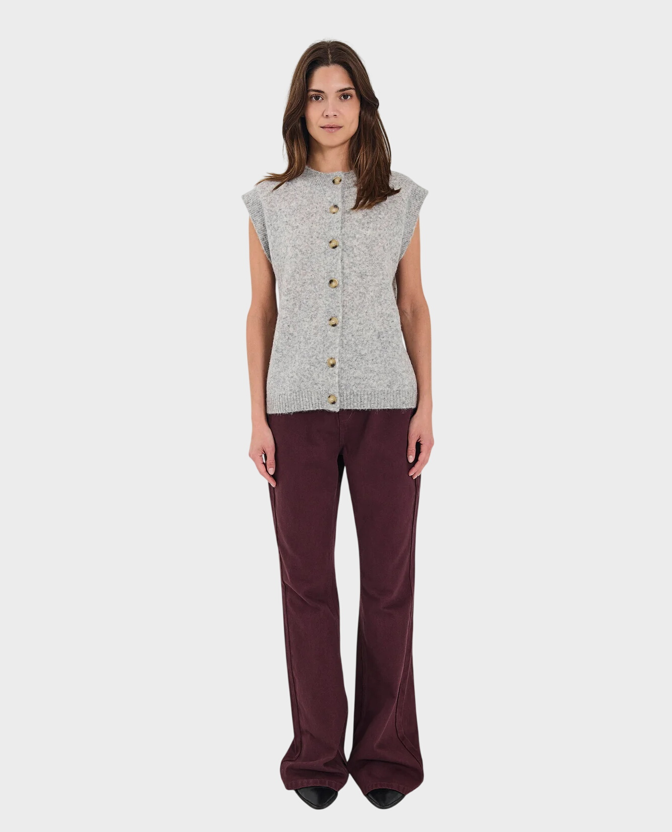 Szara dzianinowa kamizelka Halli - Image #2