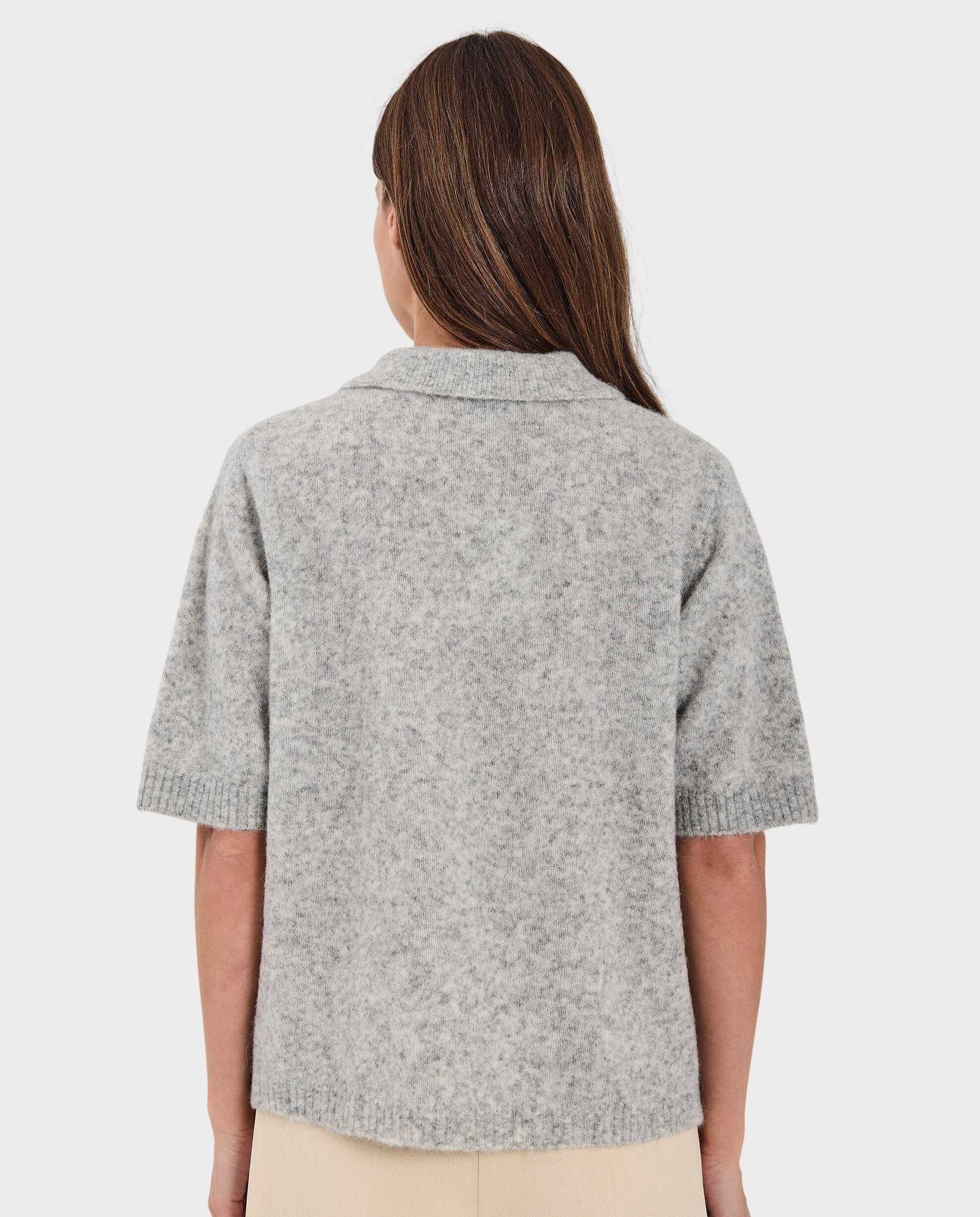 Szara dzianinowa koszulka polo Halli - Image #1