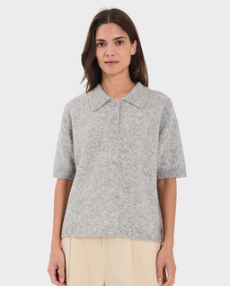 Szara dzianinowa koszulka polo Halli - Image #0