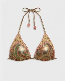 Dwustronny top od bikini z nadrukiem Paisley Awasi - Image #6