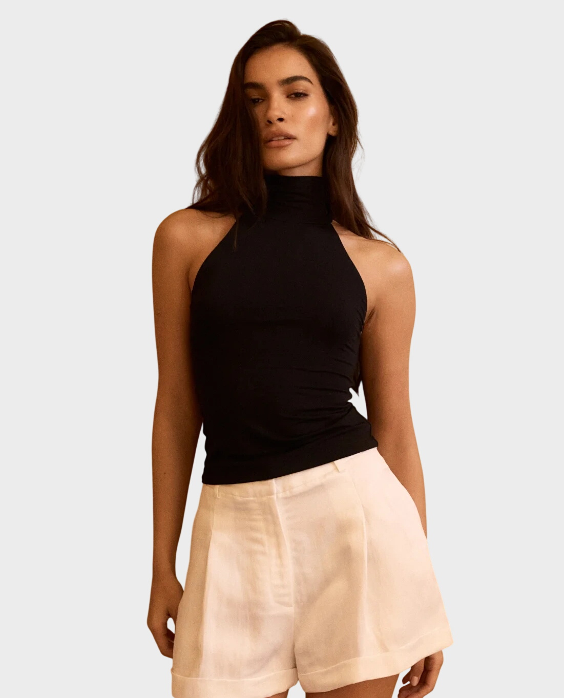 Czarny top z golfem Ina - Image #0