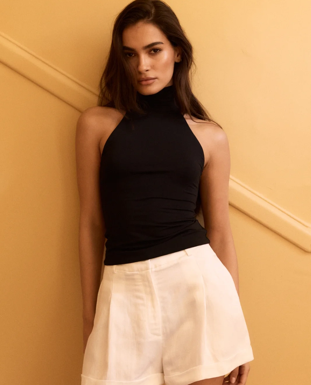 Czarny top z golfem Ina - Image #1