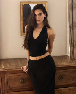 Czarny top z wiązaniem Ginny - Image #4