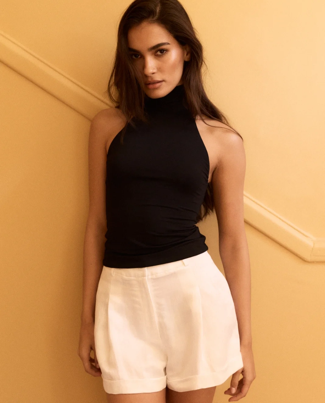 Białe szorty z wysokim stanem Perrine - Image #2