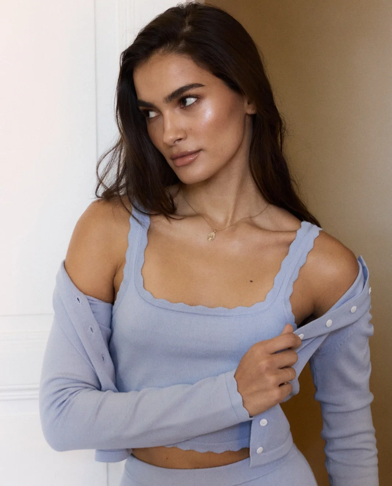 Błękitny crop top Marine