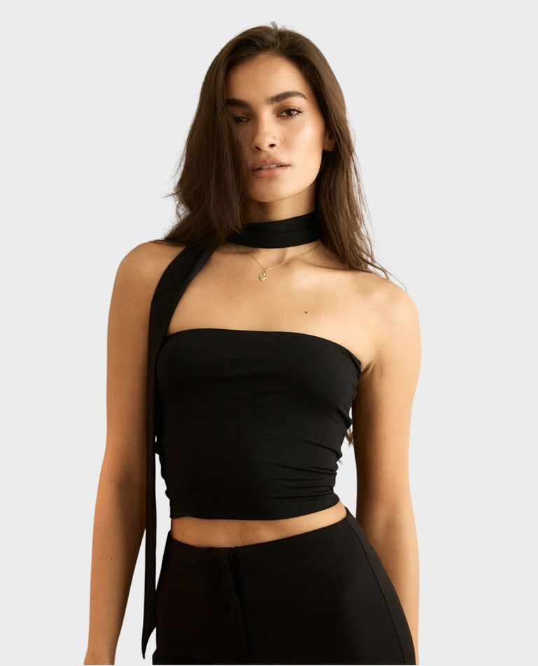 Czarny top bandeau Zaha