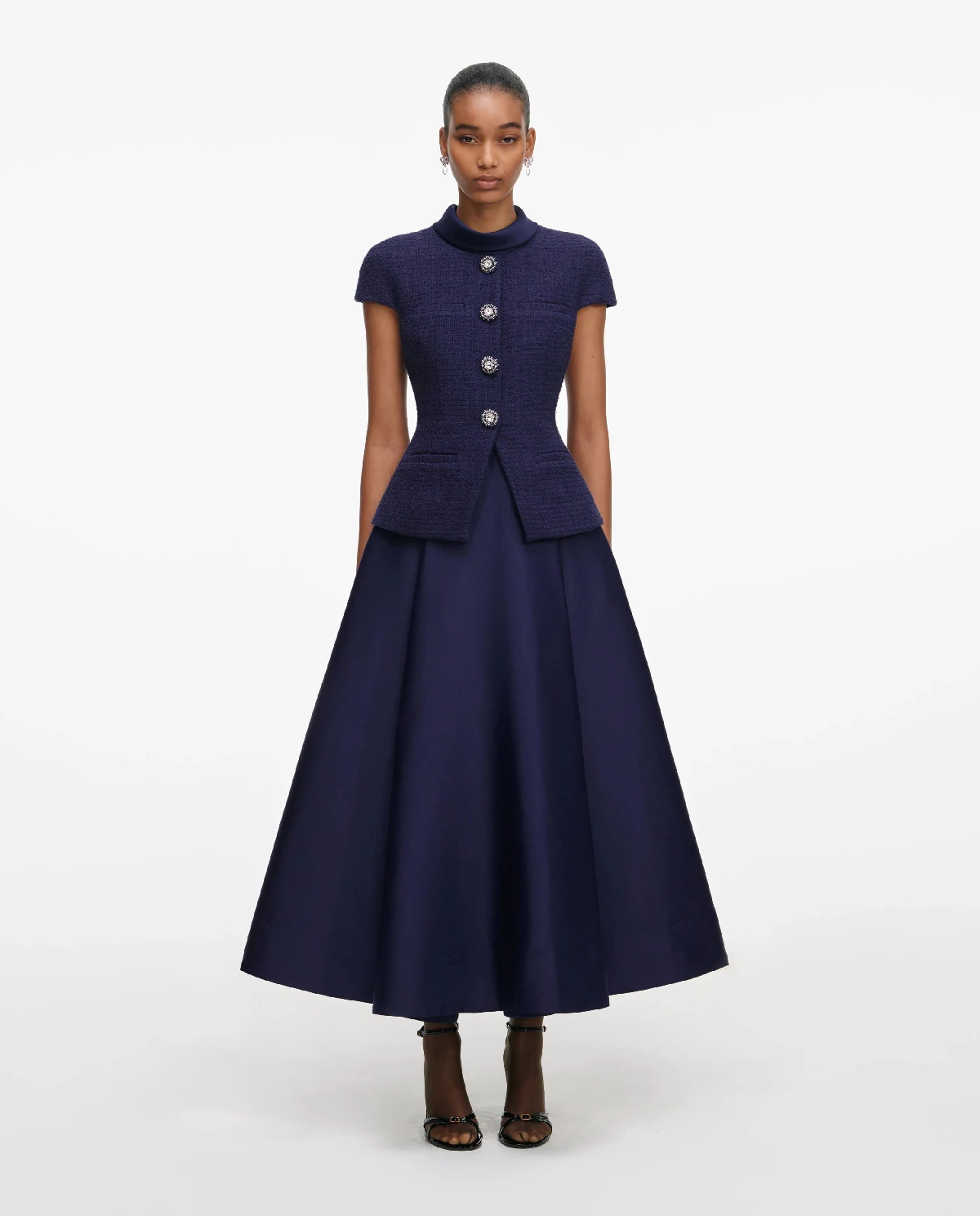 Granatowa sukienka midi - Image #0