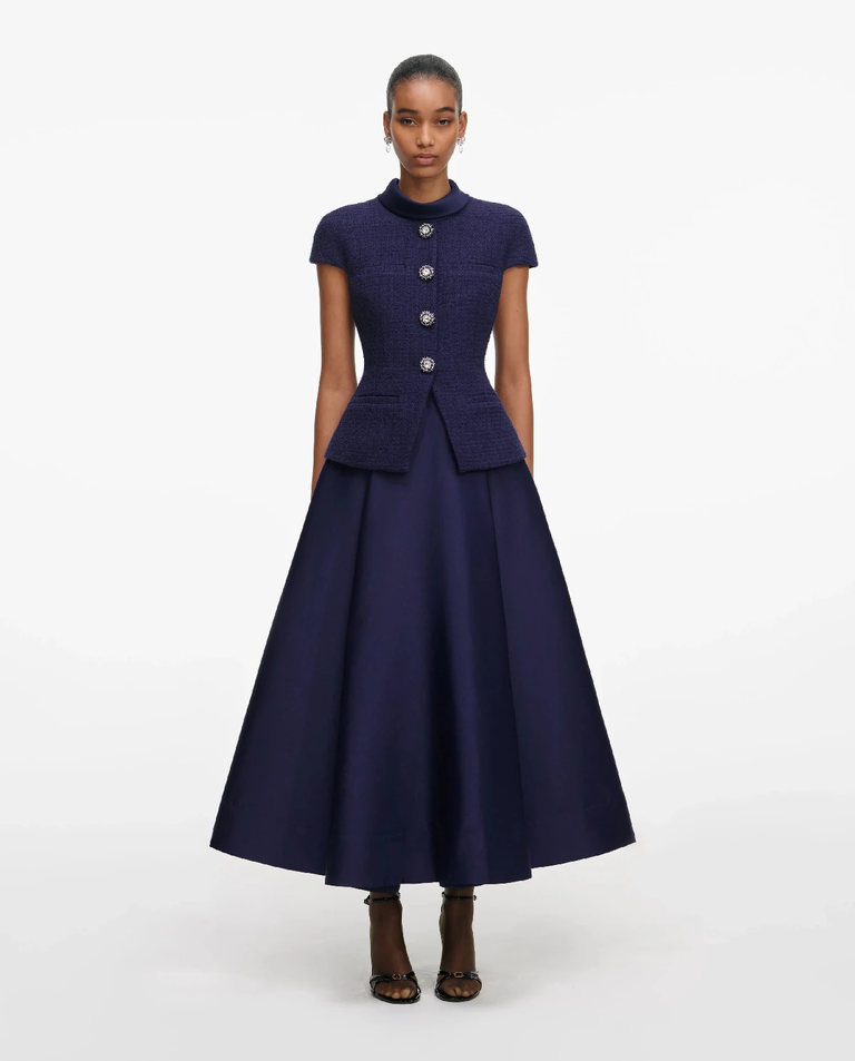 Granatowa sukienka midi