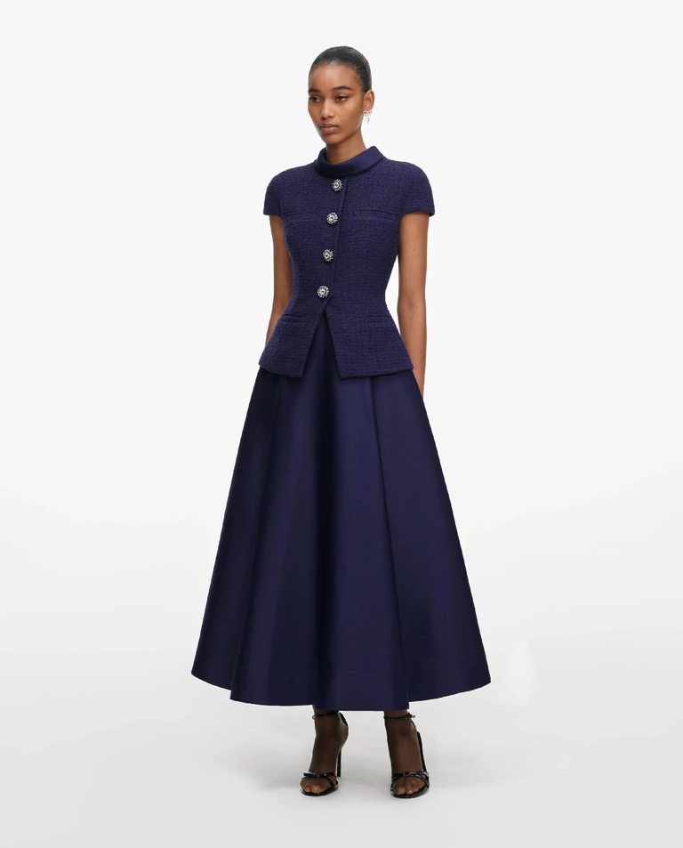 Granatowa sukienka midi