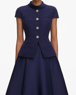 Granatowa sukienka midi - Image #3