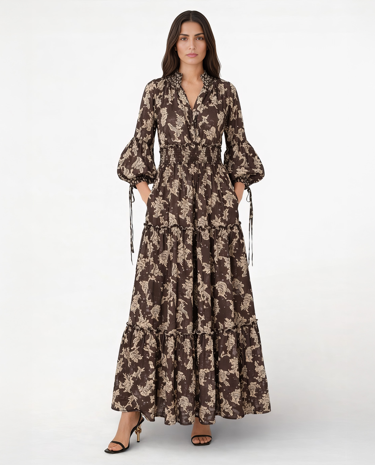 Maxi sukienka z ornamentalnym printem Firenze