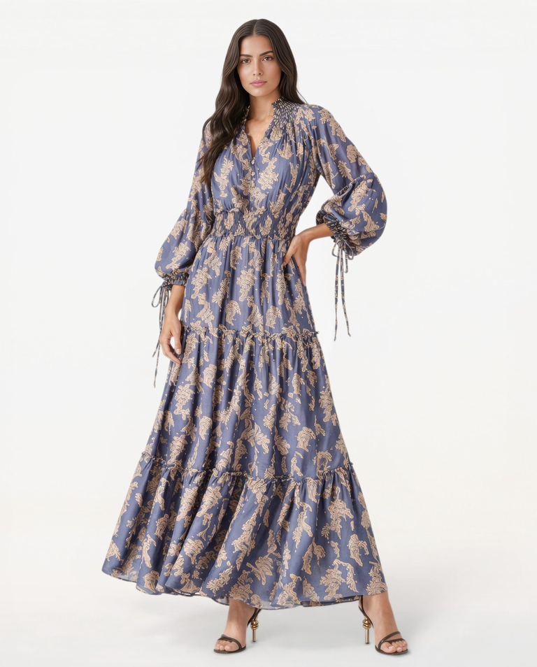 Maxi sukienka z ornamentalnym printem Firenze