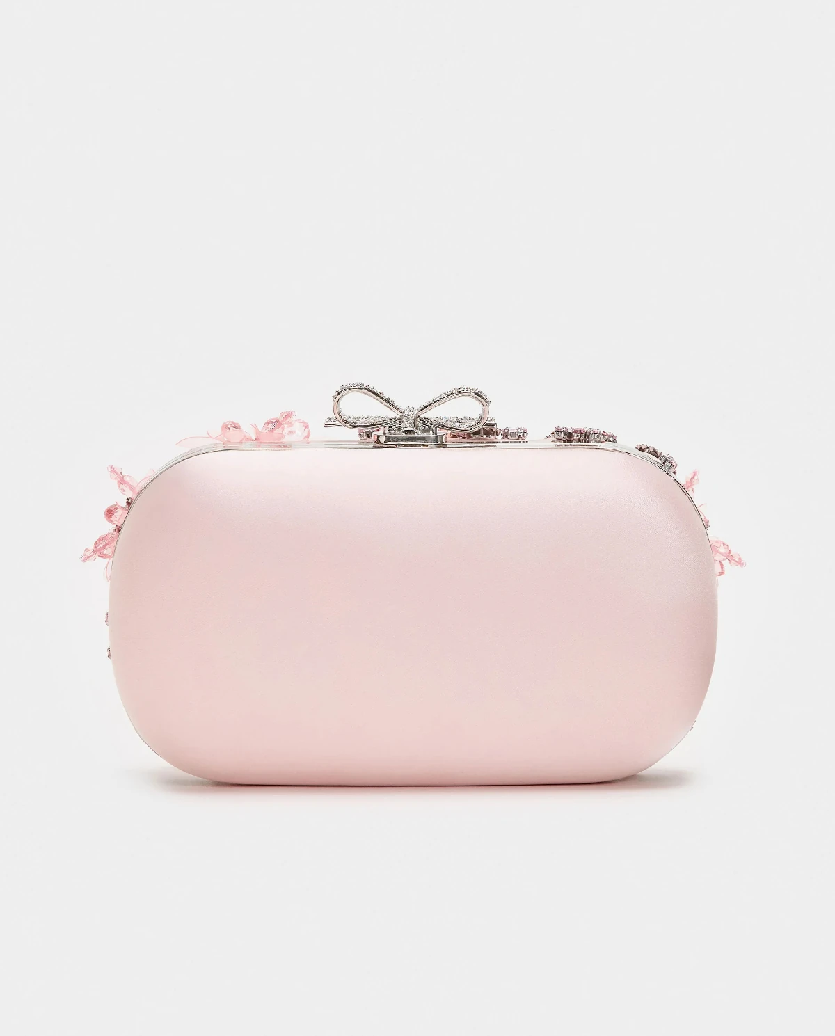 Jasnoróżowa kopertówka z kryształową aplikacją - Image #2