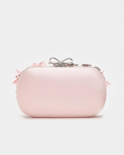 Jasnoróżowa kopertówka z kryształową aplikacją - Image #2