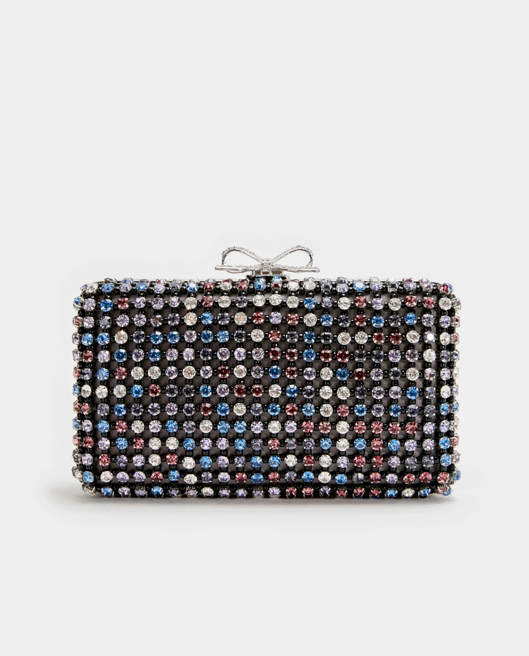 Czarna kopertówka z kryształami