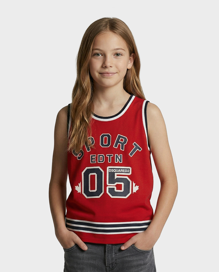 Czerwony t-shirt z napisami