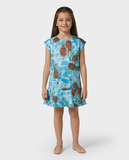 Wzorzysta sukienka z falbanką - Image #2