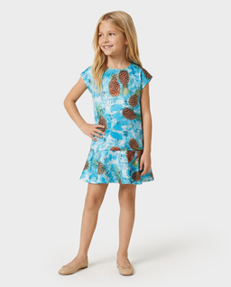 Wzorzysta sukienka z falbanką - Image #0