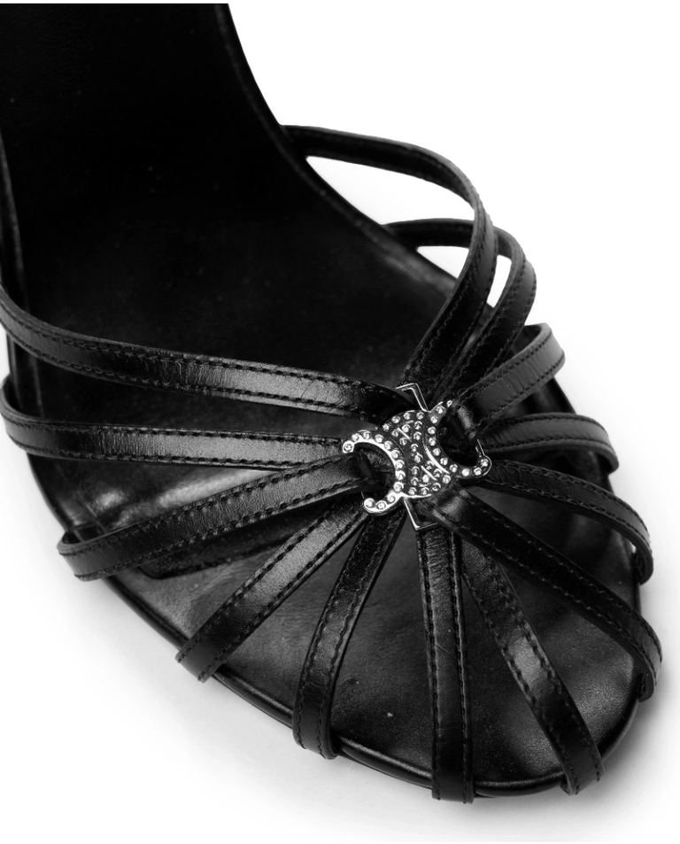 Czarne sandały na szpilce Celine Triomphe