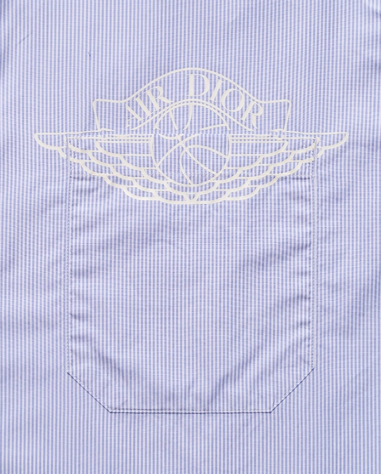 Błękitna koszula z krótkim rękawem Dior x Air Jordan