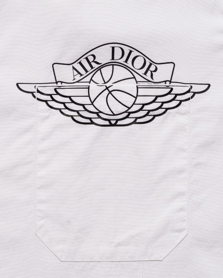 Biała koszula z krótkim rękawem Dior x Air Jordan
