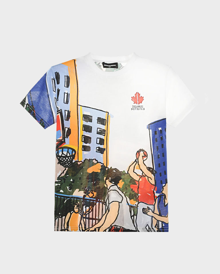 T-shirt z kolorowymi nadrukami 4-16 lat