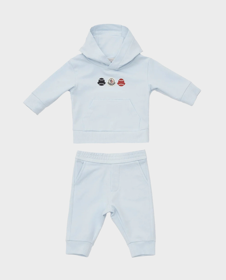 Błękitny komplet dresowy z logo