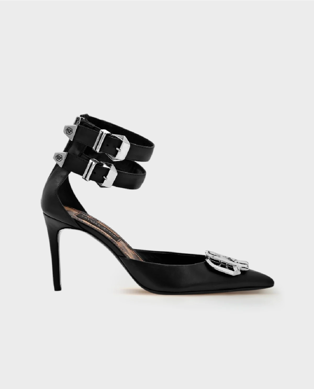 Czarne szpilki z logo Gothic - Image #0