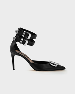 Czarne szpilki z logo Gothic - Image #0