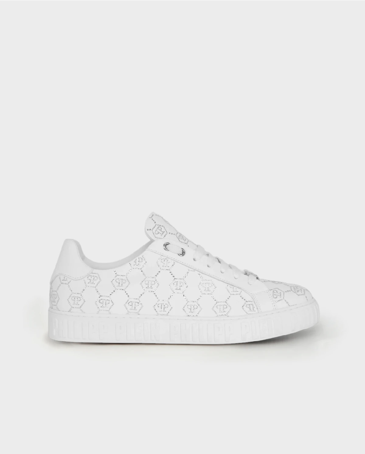 Białe sneakersy Low-Top Carson Monogram Strass - Image #0
