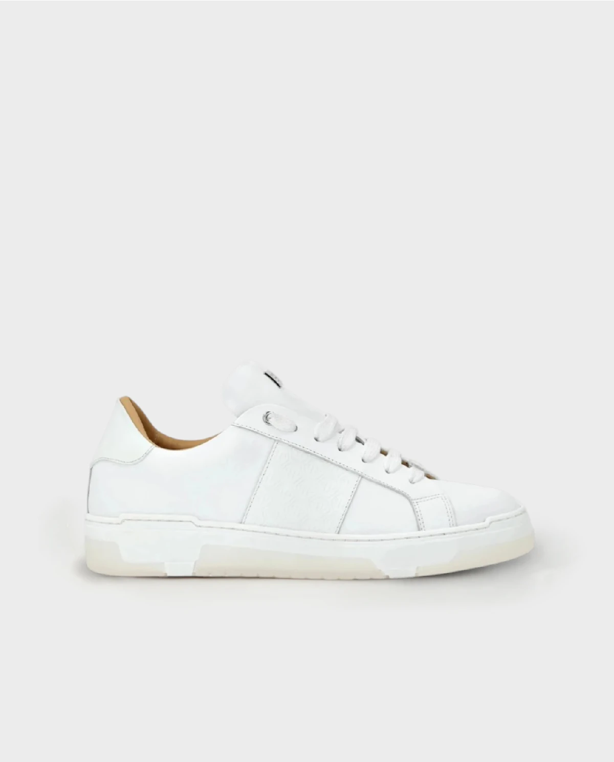Białe skórzane sneakersy - Image #0