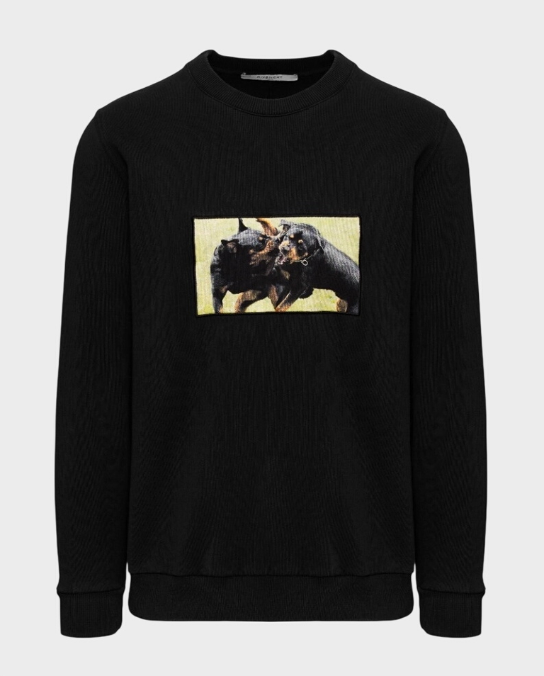 Czarna bluza z motywem rottweilera