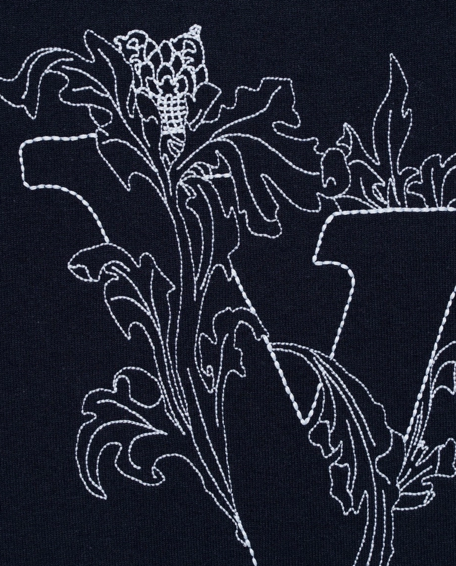 Granatowy t-shirt z logo „LV” - Image #1