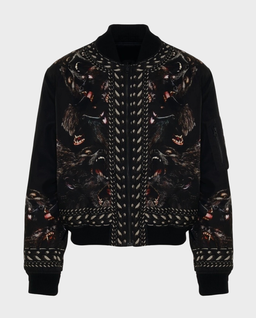 Czarna bomberka z nadrukiem „Screaming Monkeys” - Image #0