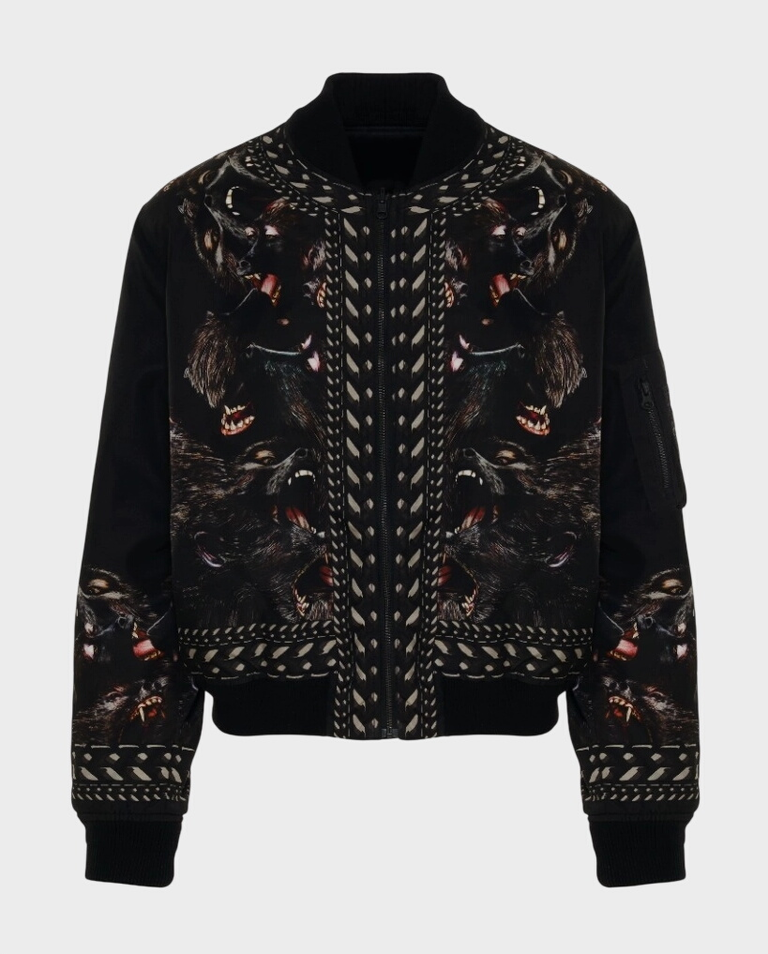 Czarna bomberka z nadrukiem „Screaming Monkeys”