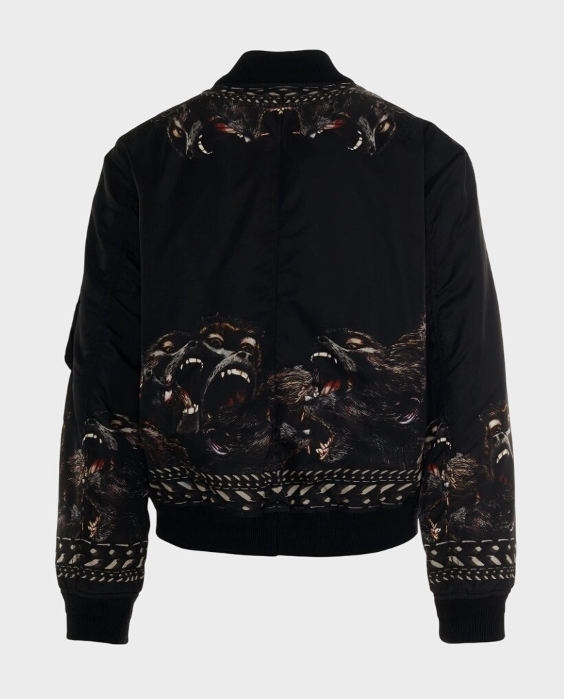 Czarna bomberka z nadrukiem „Screaming Monkeys” - Image #1