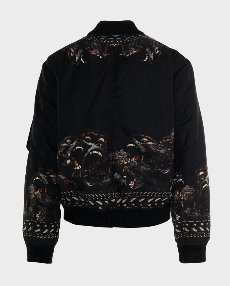 Czarna bomberka z nadrukiem „Screaming Monkeys”