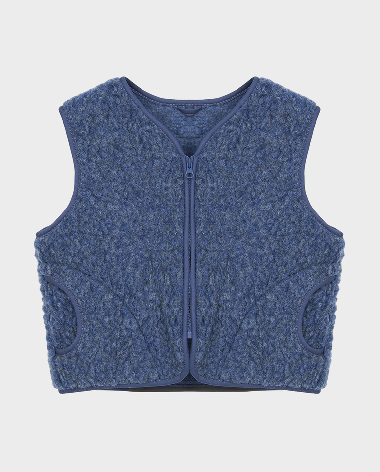 Niebieska kamizelka z wełny merino