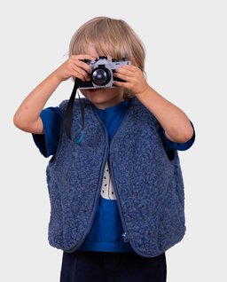 Niebieska kamizelka z wełny merino - Image #1