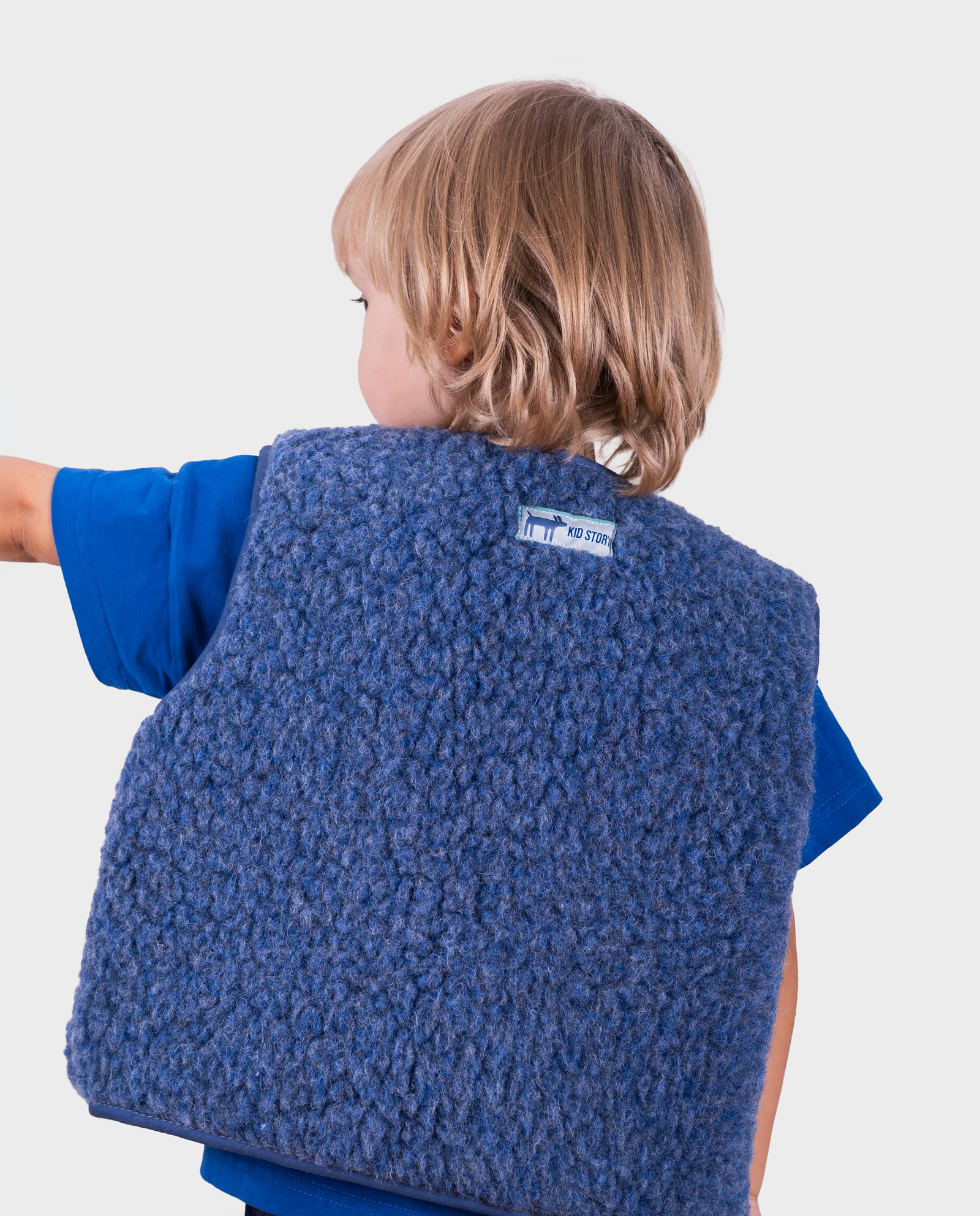 Niebieska kamizelka z wełny merino - Image #2