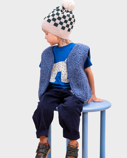 Niebieska kamizelka z wełny merino - Image #3